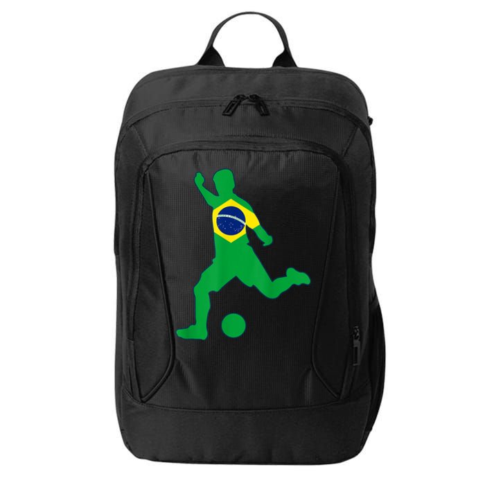 Brazil Flag Soccer Player Brasil Futbol Brazilian Football City Backpack