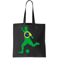 Brazil Flag Soccer Player Brasil Futbol Brazilian Football Tote Bag