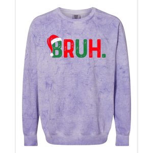 Bruh Funny Saying Bro Christmas Pajamas Xmas Colorblast Crewneck Sweatshirt