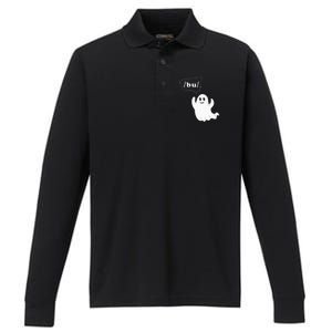 Boo Funny Slpa Halloween Slp Speech Therapy Ipa Pathology Performance Long Sleeve Polo