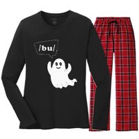 Boo Funny Slpa Halloween Slp Speech Therapy Ipa Pathology Women's Long Sleeve Flannel Pajama Set 