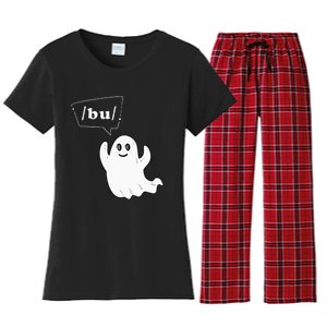 Boo Funny Slpa Halloween Slp Speech Therapy Ipa Pathology Women's Flannel Pajama Set