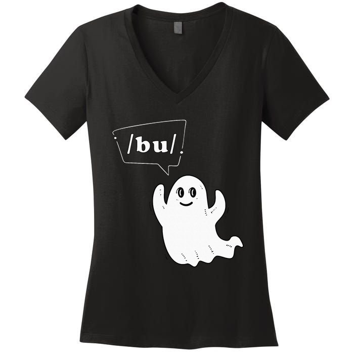 Boo Funny Slpa Halloween Slp Speech Therapy Ipa Pathology Women's V-Neck T-Shirt