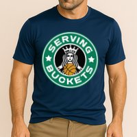 Basketball Funny Serving Buckets Great Cooling Performance Crew T-Shirt
