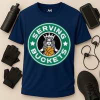 Basketball Funny Serving Buckets Great Cooling Performance Crew T-Shirt