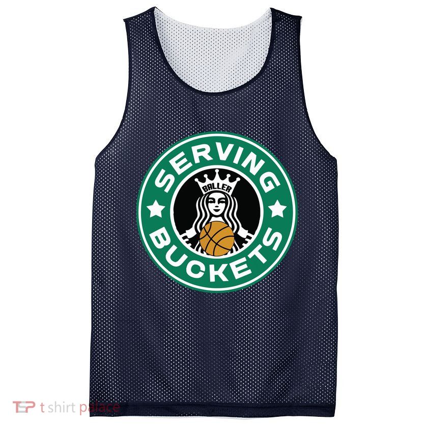 Basketball Funny Serving Buckets Great Mesh Reversible Basketball Jersey Tank