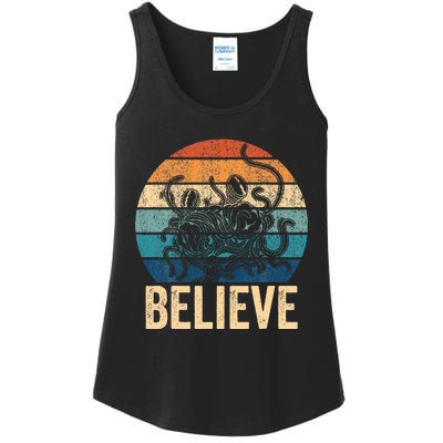 Believe Flying Spaghetti Monster Fsm Pastafari Pastafarian Ladies Essential Tank