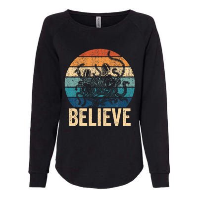 Believe Flying Spaghetti Monster Fsm Pastafari Pastafarian Womens California Wash Sweatshirt