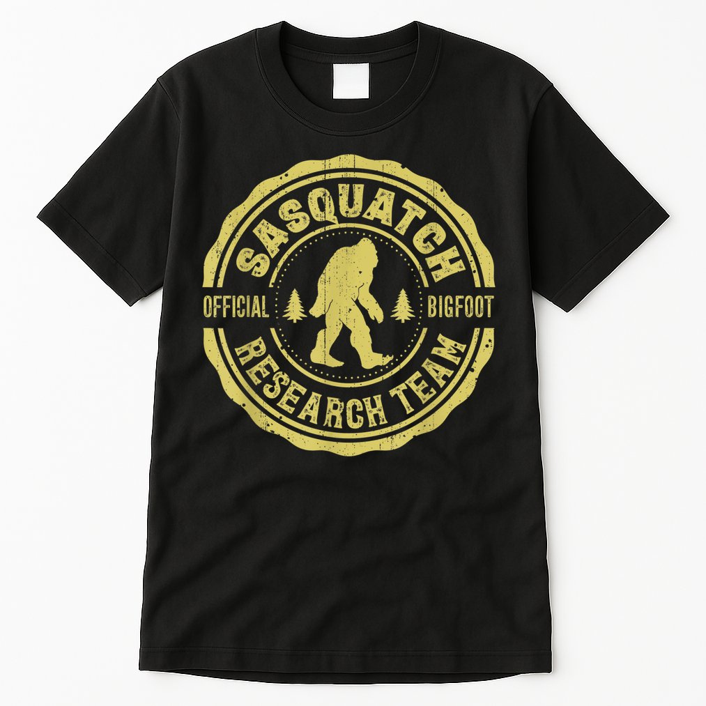 Bigfoot Finding Sasquatch Research Team Men Retro Vintage Tall T-Shirt