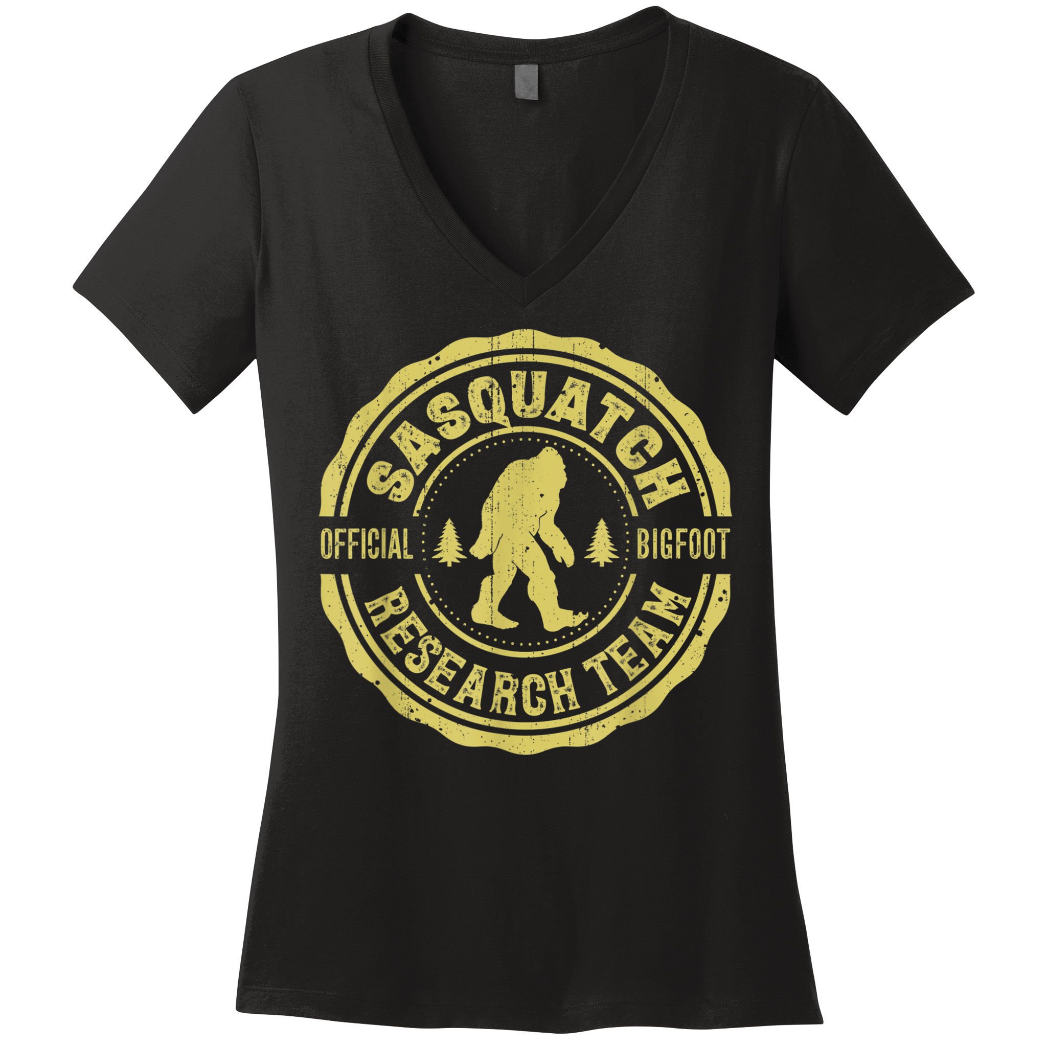Bigfoot Finding Sasquatch Research Team Men Retro Vintage Women's V-Neck T-Shirt