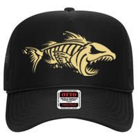 Bone Fish Skeleton High Crown Mesh Back Trucker Hat