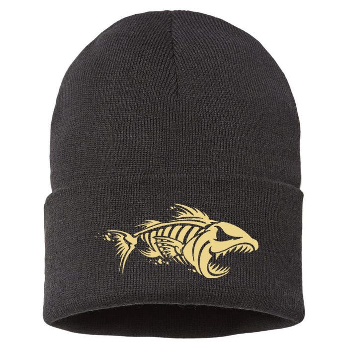 Bone Fish Skeleton Sustainable Knit Beanie