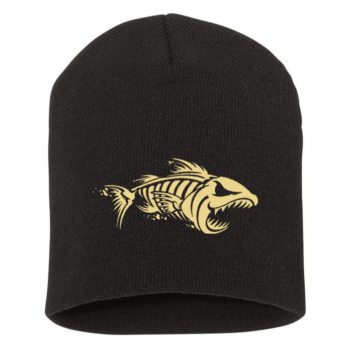 Bone Fish Skeleton Short Acrylic Beanie