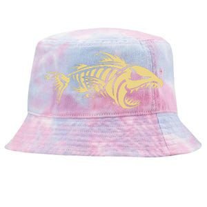 Bone Fish Skeleton Tie-Dyed Bucket Hat