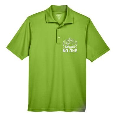 Bowling Funny Spare No One Graphic For Bowlers Gift Men's Origin Performance Piqué Polo