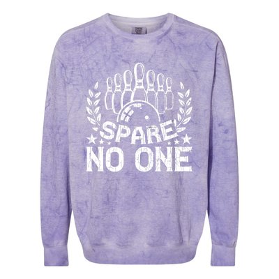 Bowling Funny Spare No One Graphic For Bowlers Gift Colorblast Crewneck Sweatshirt