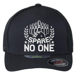 Bowling Funny Spare No One Graphic For Bowlers Gift Flexfit Unipanel Trucker Cap