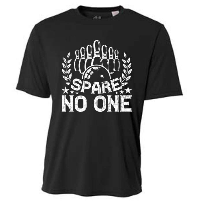 Bowling Funny Spare No One Graphic For Bowlers Gift Cooling Performance Crew T-Shirt