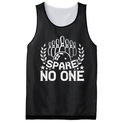 Bowling Funny Spare No One Graphic For Bowlers Gift Mesh Reversible Basketball Jersey Tank