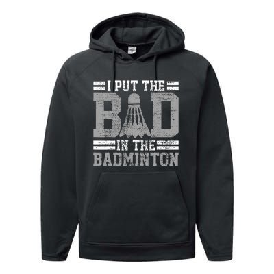 Badminton Funny Saying Player Gift Performance Fleece Hoodie