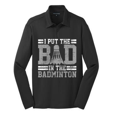 Badminton Funny Saying Player Gift Silk Touch Performance Long Sleeve Polo