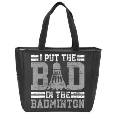 Badminton Funny Saying Player Gift Zip Tote Bag