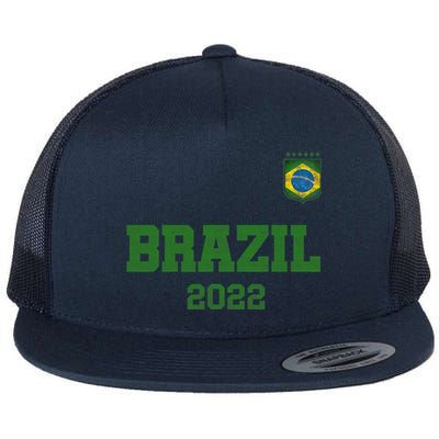 Brazil Flag Soccer Player Jersey Support Brazil Flat Bill Trucker Hat