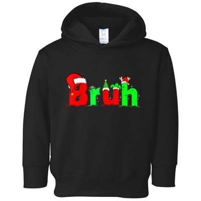 Bruh Funny Saying Bro Christmas Pajamas Xmas Toddler Hoodie