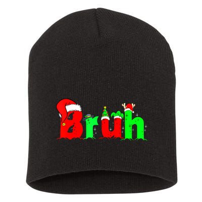 Bruh Funny Saying Bro Christmas Pajamas Xmas Short Acrylic Beanie