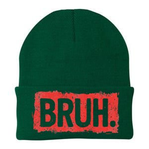 Bruh Funny Saying Meme Bro Boy Slang Knit Cap Winter Beanie