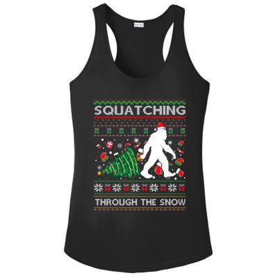 Big Foot Squatching Through The Snow Sasquatches Christmas Gift Ladies PosiCharge Competitor Racerback Tank