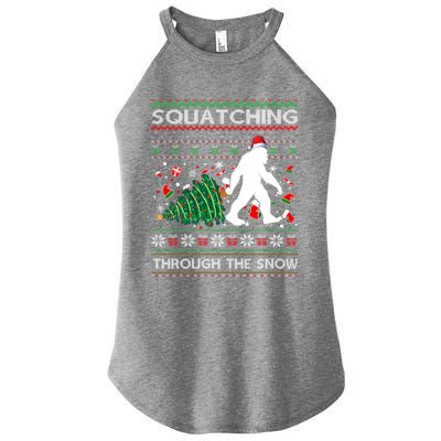 Big Foot Squatching Through The Snow Sasquatches Christmas Gift Women's Perfect Tri Rocker Tank