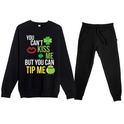 Bartender Funny St Patricks Day Waitress Waiter Server Gift Premium Crewneck Sweatsuit Set