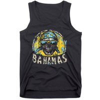 Bahamas Flag Skull Skeleton Vintage Country Cruise Family Tank Top