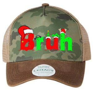 Bruh Funny Saying Bro Christmas Pajamas Xmas Legacy Tie Dye Trucker Hat