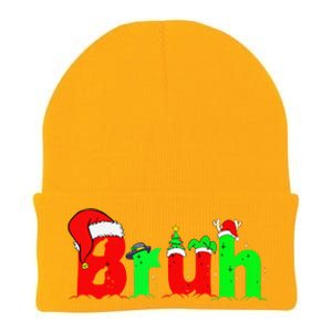 Bruh Funny Saying Bro Christmas Pajamas Xmas Knit Cap Winter Beanie