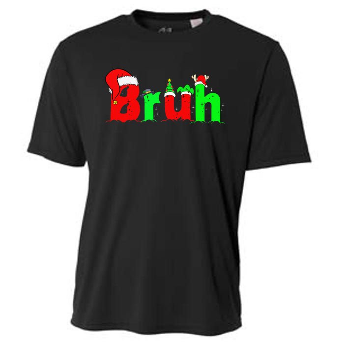 Bruh Funny Saying Bro Christmas Pajamas Xmas Cooling Performance Crew T-Shirt