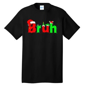 Bruh Funny Saying Bro Christmas Pajamas Xmas Tall T-Shirt