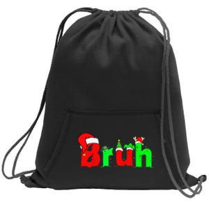 Bruh Funny Saying Bro Christmas Pajamas Xmas Sweatshirt Cinch Pack Bag