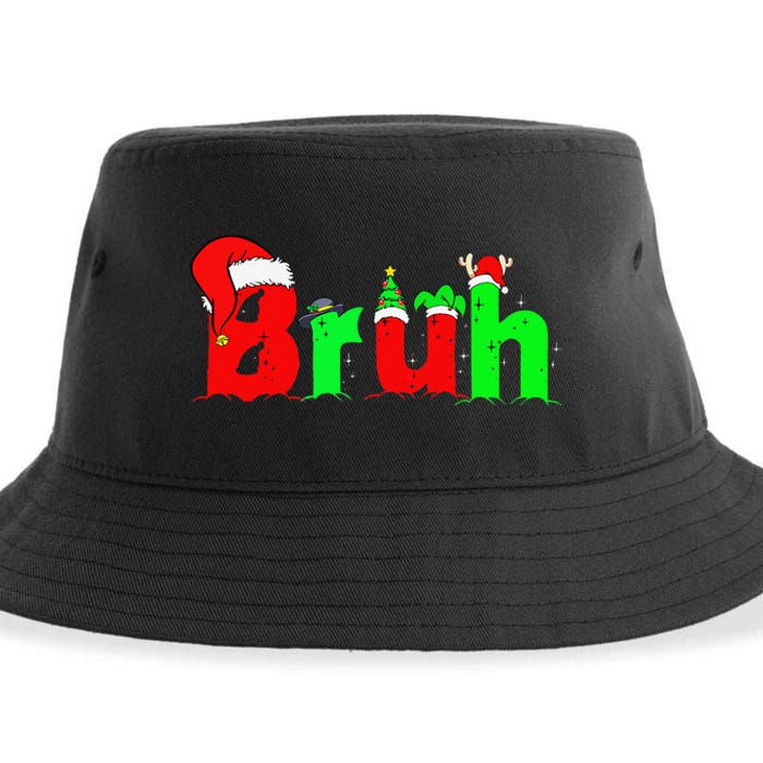 Bruh Funny Saying Bro Christmas Pajamas Xmas Sustainable Bucket Hat