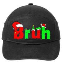 Bruh Funny Saying Bro Christmas Pajamas Xmas 7-Panel Snapback Hat