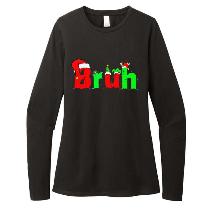 Bruh Funny Saying Bro Christmas Pajamas Xmas Womens CVC Long Sleeve Shirt