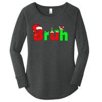 Bruh Funny Saying Bro Christmas Pajamas Xmas Women's Perfect Tri Tunic Long Sleeve Shirt