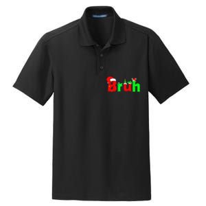 Bruh Funny Saying Bro Christmas Pajamas Xmas Dry Zone Grid Polo