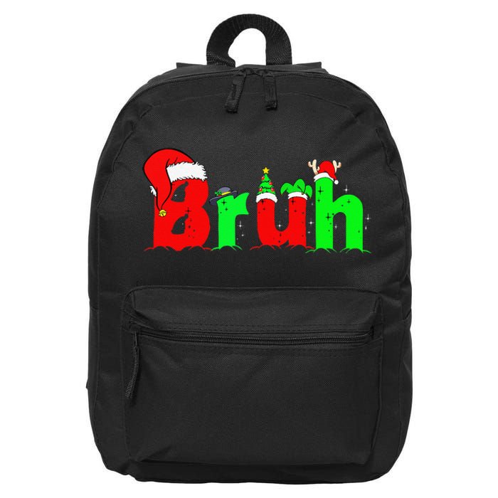 Bruh Funny Saying Bro Christmas Pajamas Xmas 16 in Basic Backpack