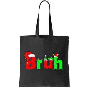 Bruh Funny Saying Bro Christmas Pajamas Xmas Tote Bag