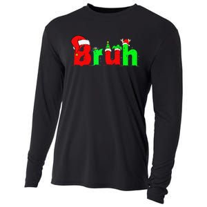 Bruh Funny Saying Bro Christmas Pajamas Xmas Cooling Performance Long Sleeve Crew