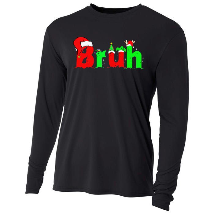 Bruh Funny Saying Bro Christmas Pajamas Xmas Cooling Performance Long Sleeve Crew