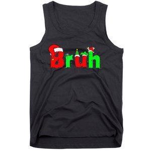 Bruh Funny Saying Bro Christmas Pajamas Xmas Tank Top