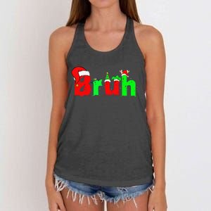 Bruh Funny Saying Bro Christmas Pajamas Xmas Women's Knotted Racerback Tank